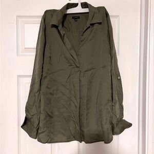 Talbots Khaki Button-Up Blouse